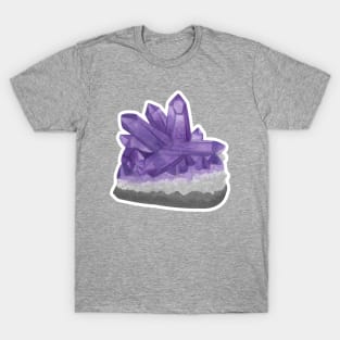 Purple Amethyst Birthstone Raw Crystal T-Shirt